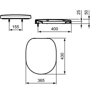Produktbild für WC-Sitz Ideal-Standard Connect E712801, oval, aus Duroplast