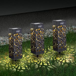 Produktbild für Wegeleuchte Eaxus Hollow, Kunststoff, anthrazit, mit Solar