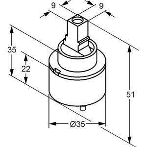 Produktbild für Keramikkartusche KLUDI 7560500-00, Ø 35 mm