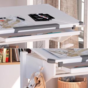 Produktbild für Kinderschreibtisch Vicco Acr, aus Holz / Metall, weiß