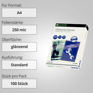 Produktbild für Laminierfolien Leitz 16935 iLAM, DIN A4