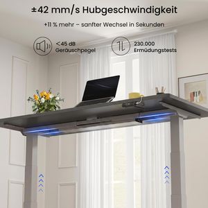 Produktbild für Schreibtisch FlexiSpot E7S 2026, schwarz / grau