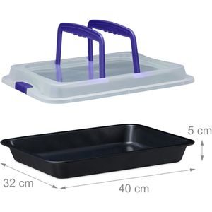 Produktbild für Backblech Relaxdays 10047952-45 3in1 blau/schwarz Carbon-Stahl