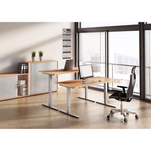 Produktbild für Schreibtisch Hammerbacher XMST 12, buche / silber