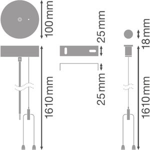 Produktbild für Leuchten-Halterung LEDVANCE Suspension Kit, weiß