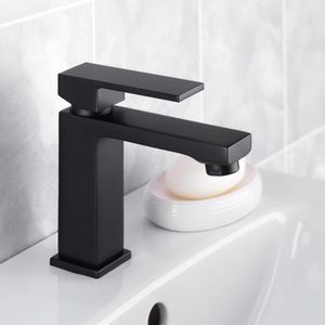 Produktbild für Waschtischarmatur Cornat Square, schwarz matt