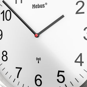 Produktbild für Wanduhr Mebus 19411, Aluminium, analog, Funkuhr