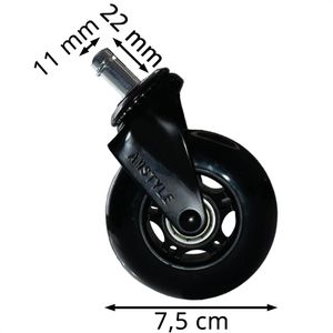 Produktbild für Stuhlrollen AMSTYLE SPM1.980, 5 Stück