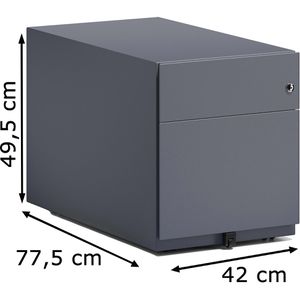 Produktbild für Rollcontainer Bisley Note, aus Metall, anthrazit
