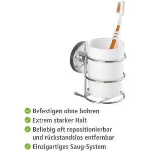 Produktbild für Zahnputzbecher Wenko Milazzo 20880100, weiß, aus Kunststoff