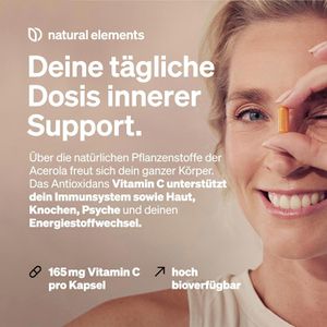 Produktbild für Vitamin-C natural-elements Acerola Extrakt, 180 Kapseln