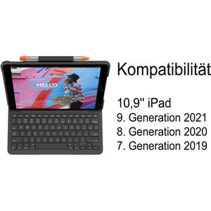 Produktbild für Tablet-Hülle Logitech Slim Folio, 920-009474, grafit