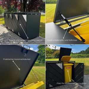 Produktbild für Mülltonnenbox Metzler MMB-7-3X, Metall