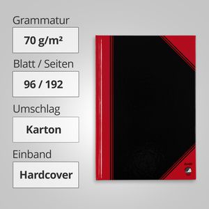 Produktbild für Notizbuch Bantex 100302817 Chinakladde, Karton Hardcover