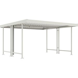 Fahrradunterstand WSM Leipzig L44, grauweiß, aus Metall