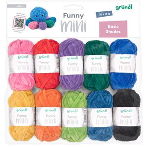 Häkelgarn Gründl 6253-1 Funny Mini Basic Shades, 10 Stück
