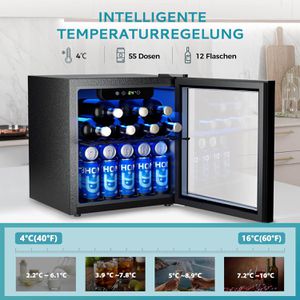 Produktbild für Getränkekühlschrank EUHOMY Minibar, mit Glastür