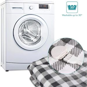 Produktbild für Heizdecke Navaris Poncho, grau / weiß