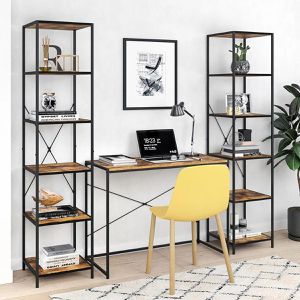 Produktbild für Bücherregal Vicco Fyrk, schwarz / dunkelbraun