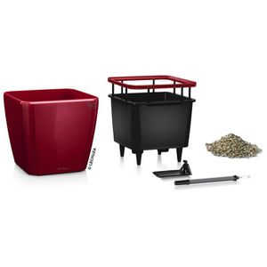 Produktbild für Übertopf Lechuza QUADRO LS 21, rot hochglanz, 23 x 21 x 23 cm