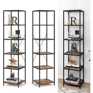 Produktbild für Bücherregal Vicco Fyrk, schwarz / dunkelbraun