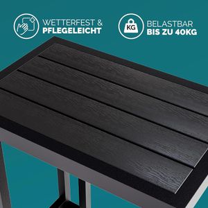 Produktbild für Beistelltisch CASARIA 109680, schwarz, aus Kunststoff / Metall