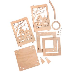 Produktbild für Laterne Rayher 62893505, Holzlaterne Kürbis, braun, indoor