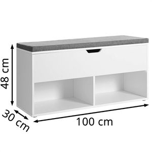 Produktbild für Schuhbank Vasagle LHS21WT, weiß, aus Holz