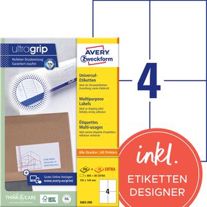 Produktbild für Universaletiketten Zweckform 3483-200, selbstklebend, weiß