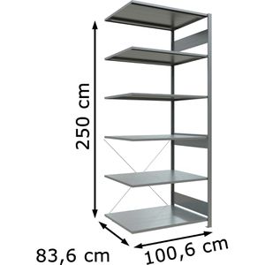 Produktbild für Anbauregal Schulte 12586, 6 Metallböden