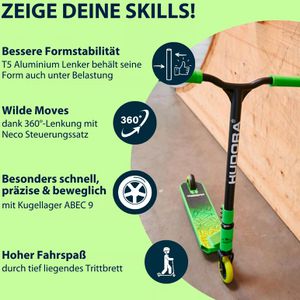 Produktbild für Scooter Hudora Stunt Scooter Kids, Stahlpfosten, grün