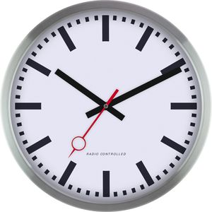 Wanduhr Eurotime 59530-07, Metall, analog, Funkuhr