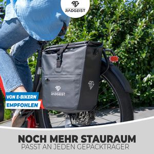Produktbild für Gepäckträgertasche Radgeist SB-BL-14, schwarz, 28 Liter