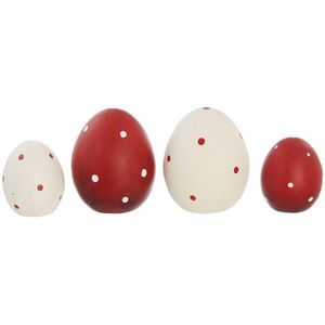 Produktbild für Osterdeko Frank-Flechtwaren Pünktchen, rot / weiß, 4 Stück