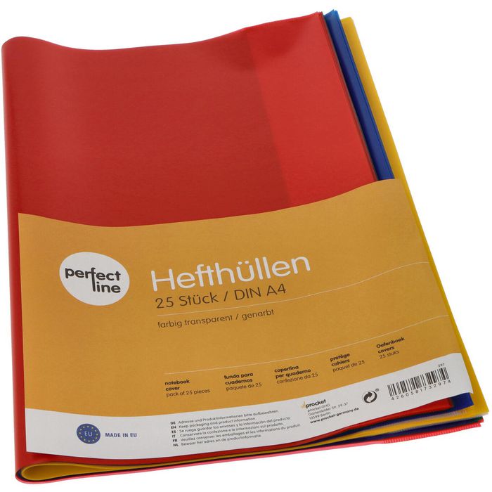 Herlitz Heftumschläge DIN A4 – 10 Stück, Transparent Rot, Aus Strapazierfähiger Polypropylenfolie