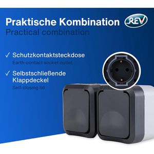Produktbild für Steckdose REV-Ritter AquaStorm, IP55, Aufputz