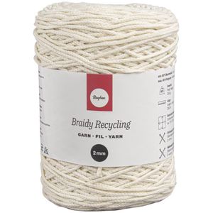 Produktbild für Häkelgarn Rayher 42009104 Braidy Recycling Garn 2 mm elfenbein