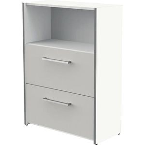 Kombischrank Kerkmann Move 3, lichtgrau / weiß