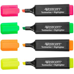 Textmarker Westcott E-744249 00, 4 Stück
