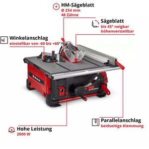 Produktbild für Tischkreissäge Einhell TE-TS 10 T, 4340431, 254 mm