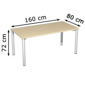 Produktbild für Schreibtisch Geramöbel Flex S-550103-AS, ahorn / silber
