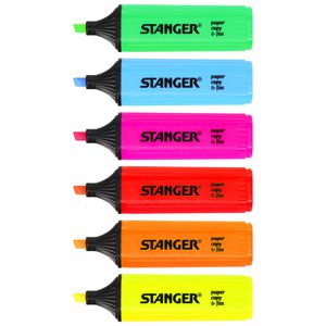 Textmarker Stanger fluorescent, 6 Stück