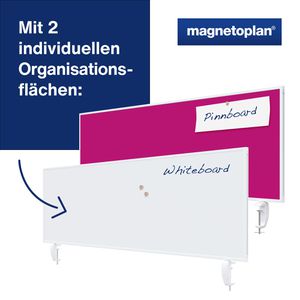 Produktbild für Tischtrennwand Magnetoplan VarioPin, 1116018, pink