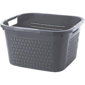 Wäschekorb Rotho Country, anthrazit, mit 2 Griffen