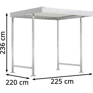 Produktbild für Fahrradunterstand WSM Leipzig L10, silber, aus Metall