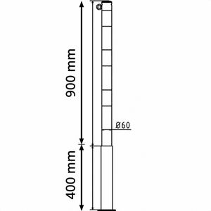 Produktbild für Absperrpfosten Schake 460HB/1, 1 Öse, rot/weiß, aus Metall