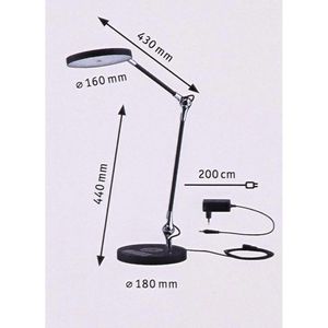Produktbild für Schreibtischlampe Paulmann Numis Qi, schwarz, LED, dimmbar
