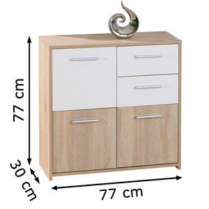 Produktbild für Kommode Inter-Link 19300350, sonoma eiche / weiß