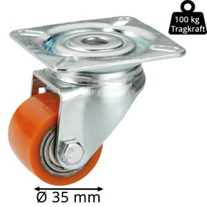 Produktbild für Möbelrolle Dörner+Helmer mit Anschraubplatte, Set 4-teilig