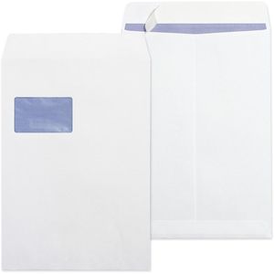 3 x Versandtaschen C4 weiß Umschlag für A4 mit Haftklebung haftklebend Fenster 